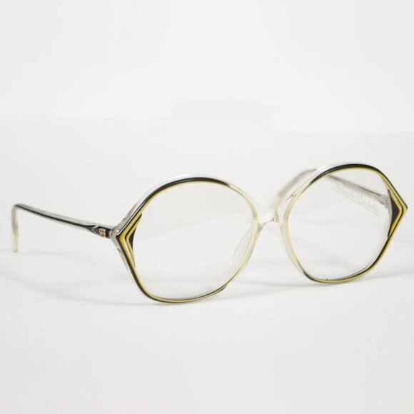 Renato Balestra NOS 1970s Vintage Black & Yellow Plastic Eyeglasses Frames - Picture 2 of 6